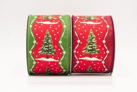 Rustic Christmas Tree Glitter Wired Ribbon_KF9826.KF9827 (1)